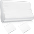 Breling 2 Pcs 20 x 12 in Imitated Silk Pillowcase for Memory Foam Neck Satin Pillow Case for Contoured Support Pillow Wave Shape, White 2 P…