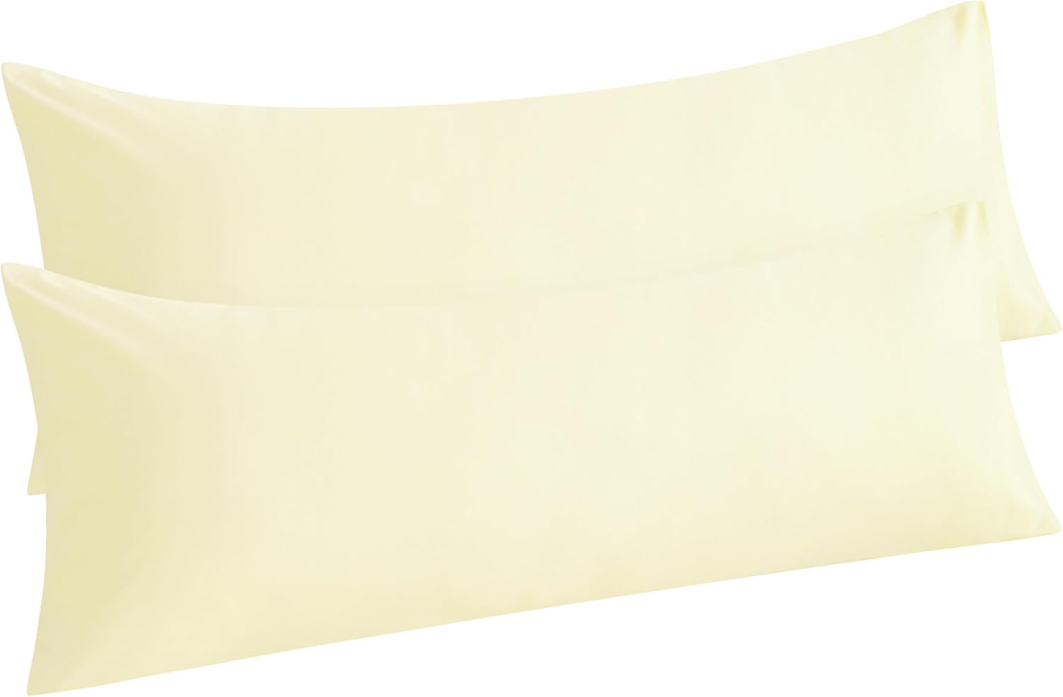 Ntbay Body Pillow Cases Set of 2, 2 Pack Brushed Microfiber 20x54 Pillow Cases, Soft, Wrinkle, Fade, Stain Resistant Ivory Pillow Cases wit…