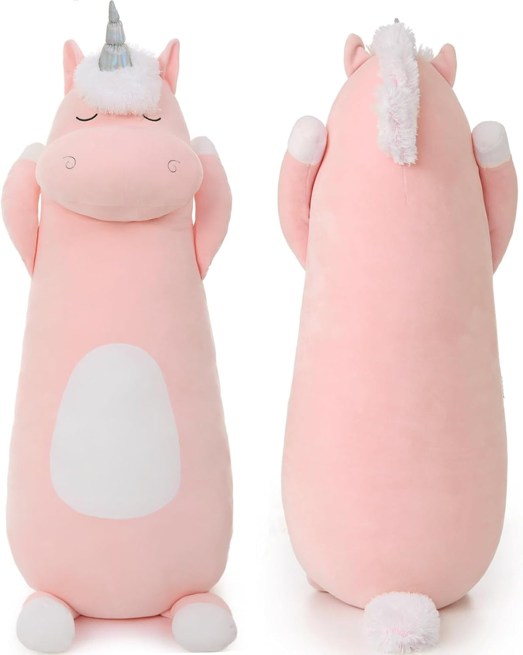 MorisMos Giant Plush Unicorn Body Pillow for Girl Boy, 4Ft Long, 51'' Large Stuffed Unicorn Pillow Plush Toy, Jumbo Pink Stuffed Animal…