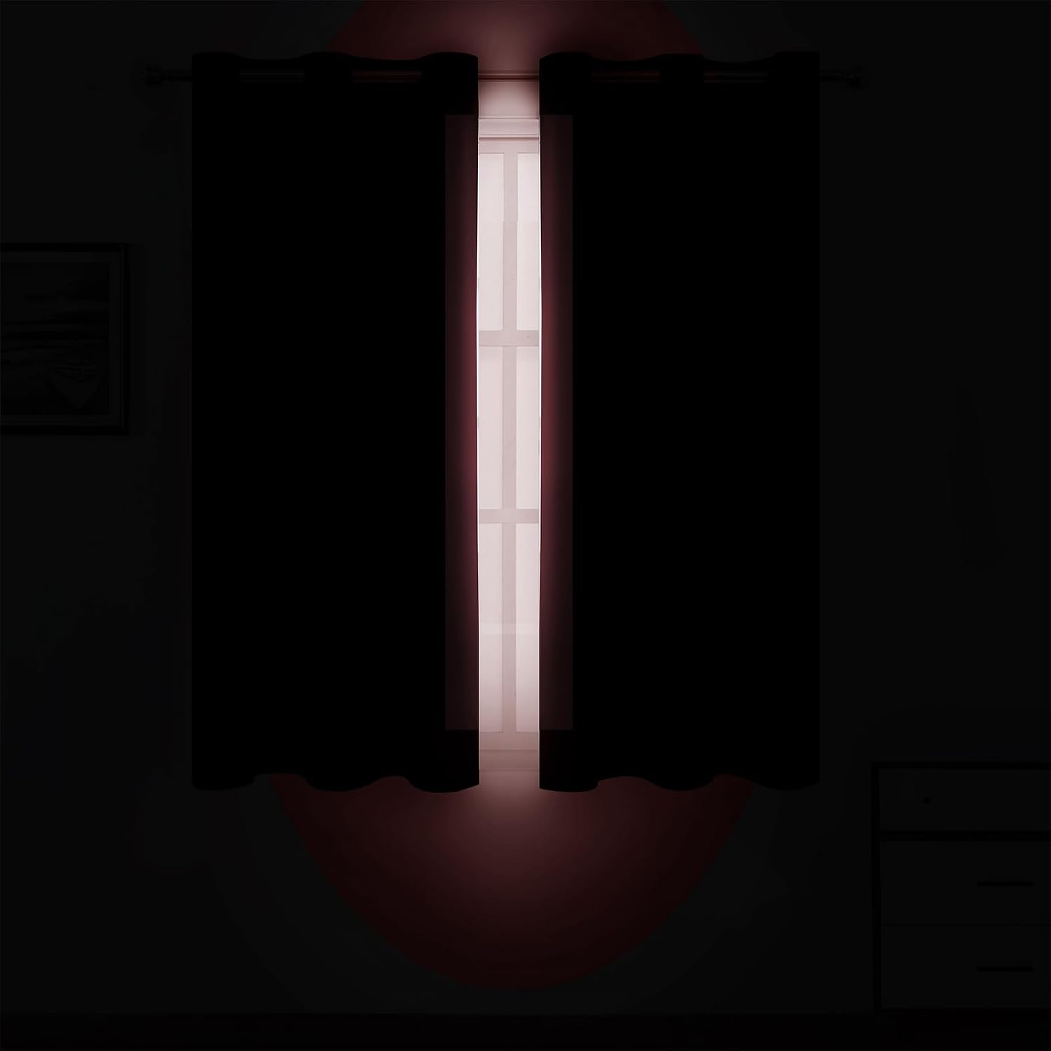 Lemomo Burgundy Red Blackout Curtains 42 x 54 Inch Length Set of 2 Panels Grommet Bedroom Curtains for Living Room 54 Inch Red