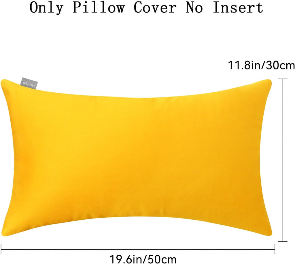 Thmyo 4-Pack 100% Cotton Lumbar Comfortable Solid Decorative Throw Pillow Case, Thmyo Rectangle Cushion Cover Pillowcase Sublimation Blank P…