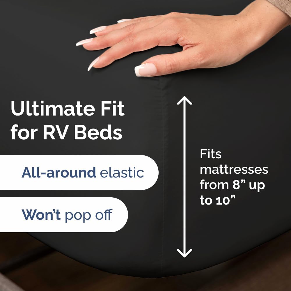 Short Queen Size 4 Piece Sheet Set - RV Short Queen, Ultra-Soft, Breathable & Cooling Bed Sheets Set with Deep Pockets - Hotel Luxury…