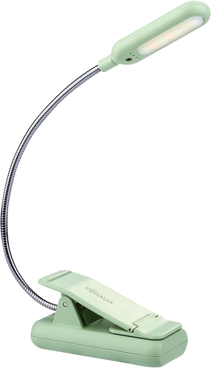 Vavofo Rechargeable Book Light for Reading in Bed Kids, 7 LED Reading Light with 9-Level Warm Cool White Daylight, Eye comfort Lamp with…