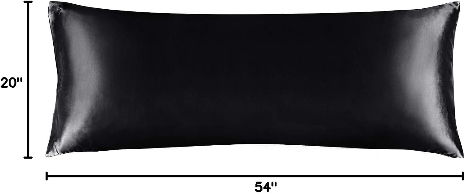 Bedelite Satin Body Pillow Cover, Super Soft and Cooling Body Pillow Pillowcase for Hair and Skin, Breathable Silky Full Long Pillowcase Co…