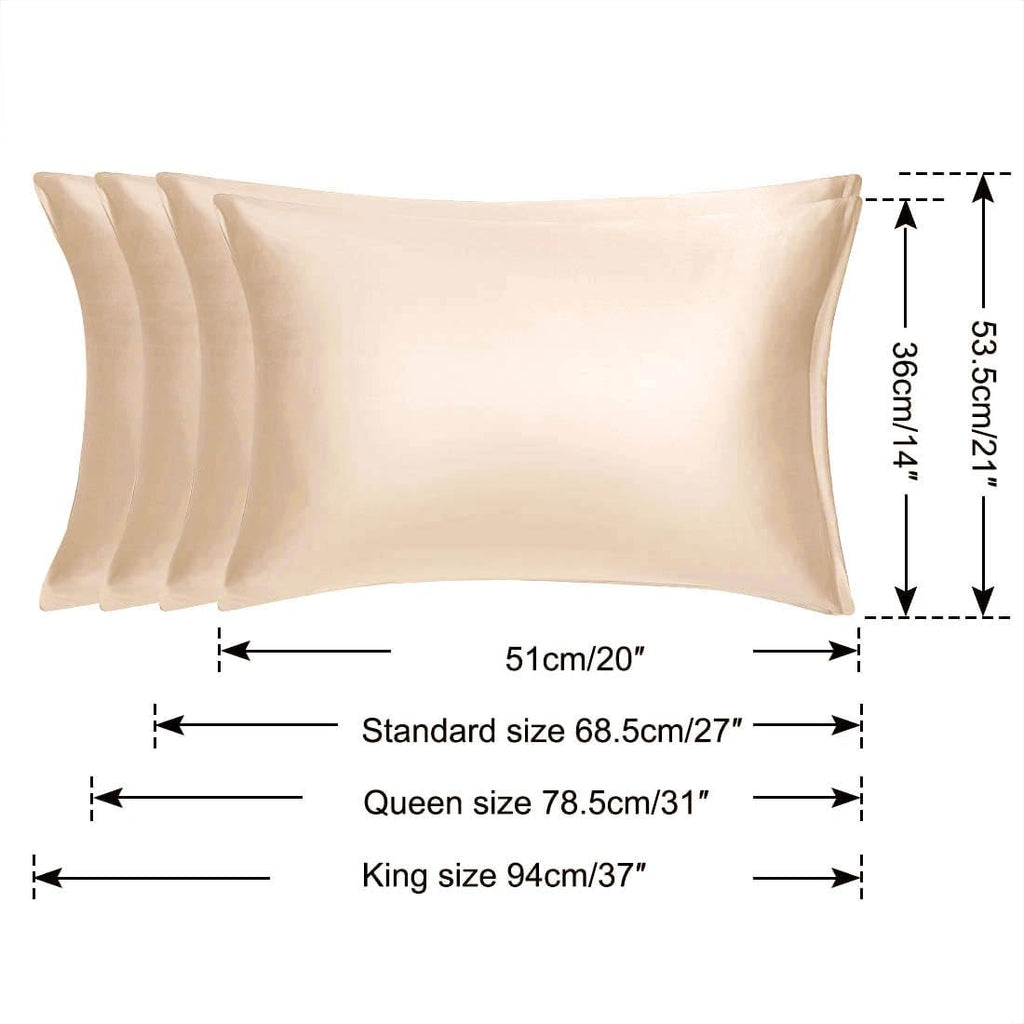 uxcell Travel Satin Pillowcase with Zipper, Super Soft and Luxury, Silky Pillow Cases Covers Set of 2, 14"x20", Caramel
