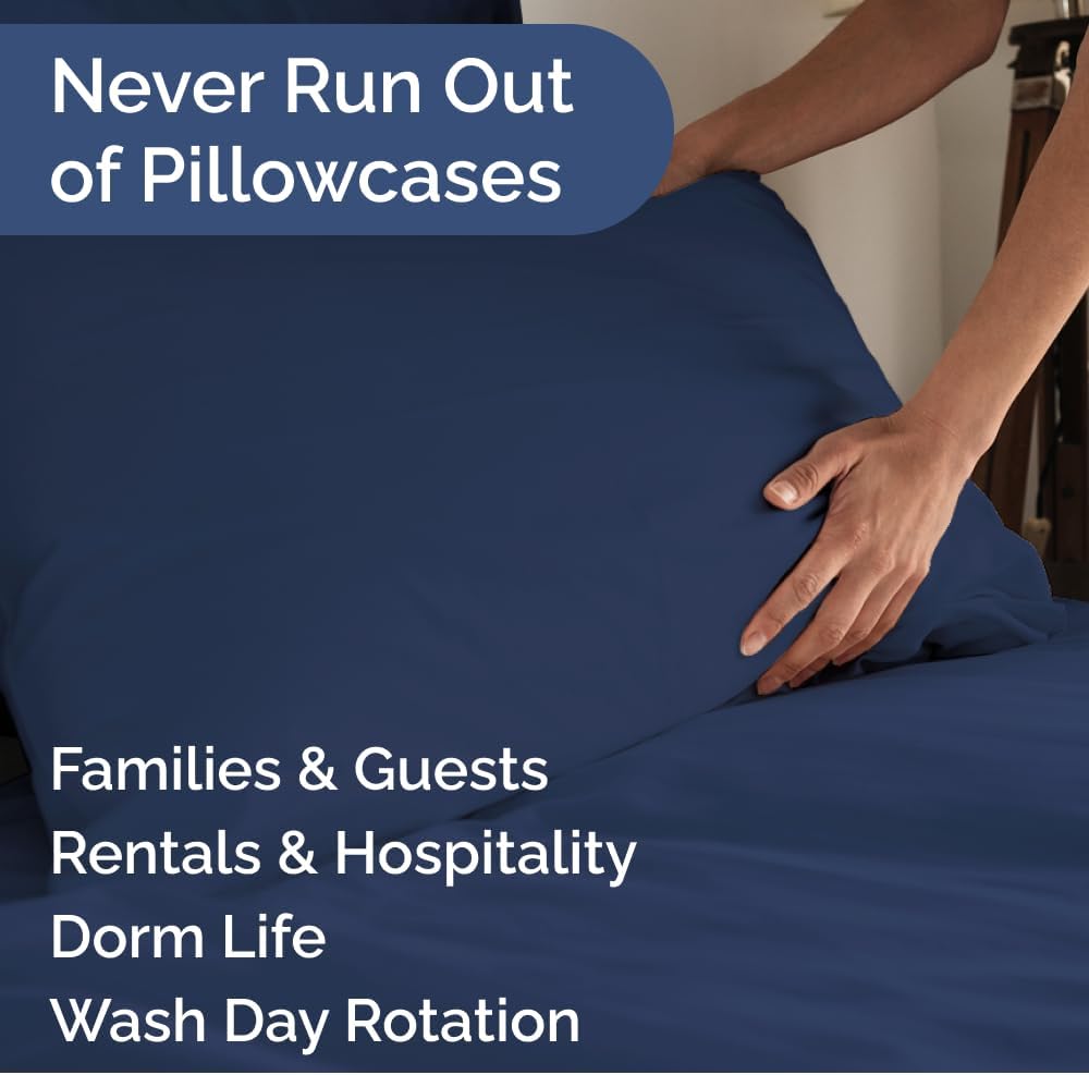 Standard Pillow Cases Set of 8 - Ultra Soft Hotel Quality Pillowcase Covers - Comfy, Cozy & Wrinkle Free - Shrink, Stain & Fade Resistant…