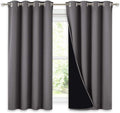 Nicetown 100% Blackout Curtains with Black Liners, Thermal Insulated Full Blackout 2-Layer Lined Drapes, Noise Cancellation Window Draperie…
