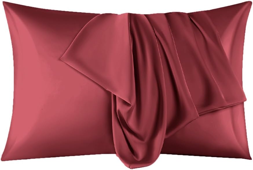 Mulberry Silk Pillowcase for Hair and Skin Standard Size, Silk Pillowcase 20"X 26" with Hidden Soft Breathable Smooth Cooling Pillow…