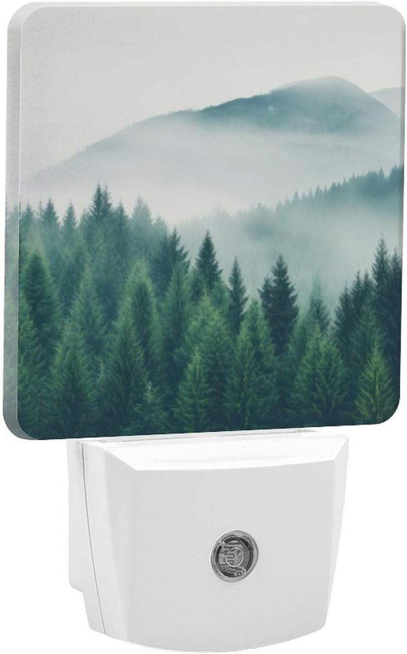 YKJAHSD Mountain Forest Night Light, Plug into Wall Decor Nightlights for Bedroom, Bathroom, Hallway, Kitchen, with Dusk to Dawn Lig…