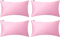 Thmyo 4-Pack 100% Cotton Lumbar Comfortable Solid Decorative Throw Pillow Covers Rectangle Cushion Cover Sublimation Blank DIY Pillowcases…