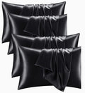 Satin Pillowcase Set of 4 -Silky Pillow Cases for Hair and Skin, 4 Pack Similar to Silk Pillow Covers with Envelope Closure, Gifts for…