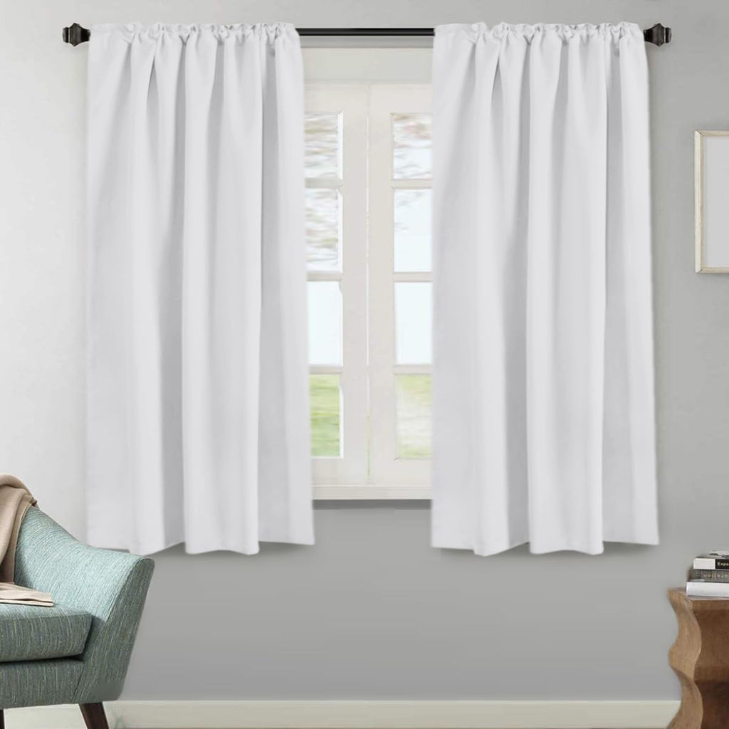 H.VERSAILTEX White Curtains Thermal Insulated Window Treatment Panels Room Darkening Privacy Assured Drapes for Living Room Bac…