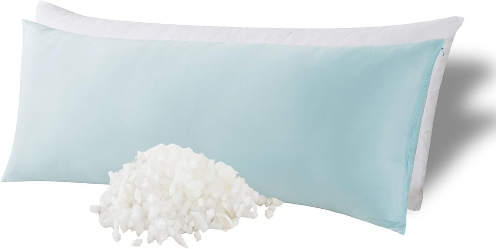WhatsBedding Memory Foam Body Pillow with Zippered Cooling Cover, Full Body Pillow for Adults, Long Pillow for Sleeping, Fluffy…