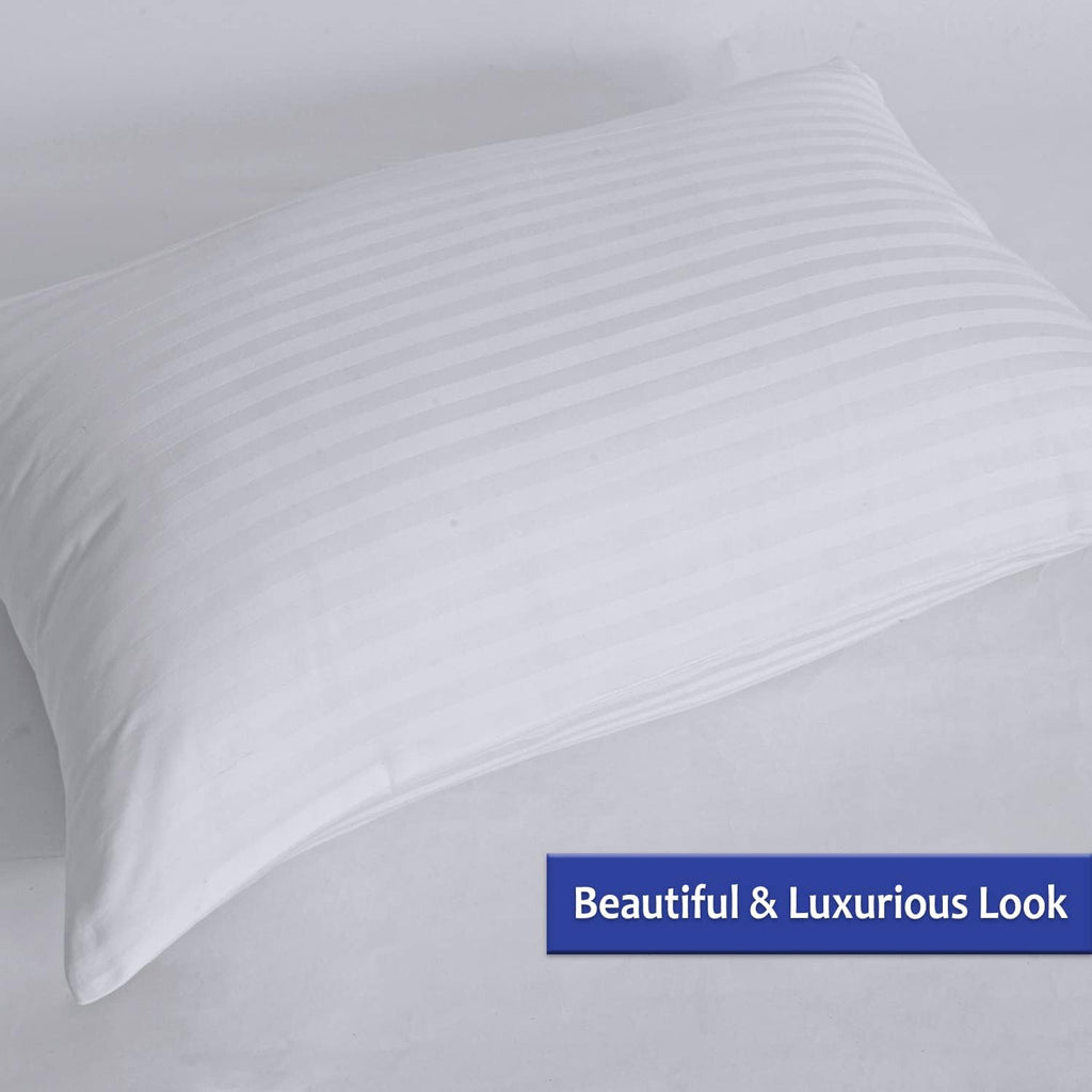 100% Cotton Pillow Protectors with Zipper Standard Size, White Pillow Cases for Home & Hotel, Sateen Soft Cooling Hidden Zippered Pillow…