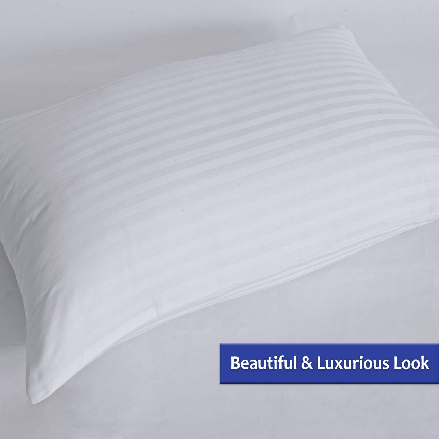 100% Cotton King Pillow Protectors with Zipper, White Pillow Cases King Size for Home & Hotel, Sateen Soft Cooling Hidden Zippered Pillow…