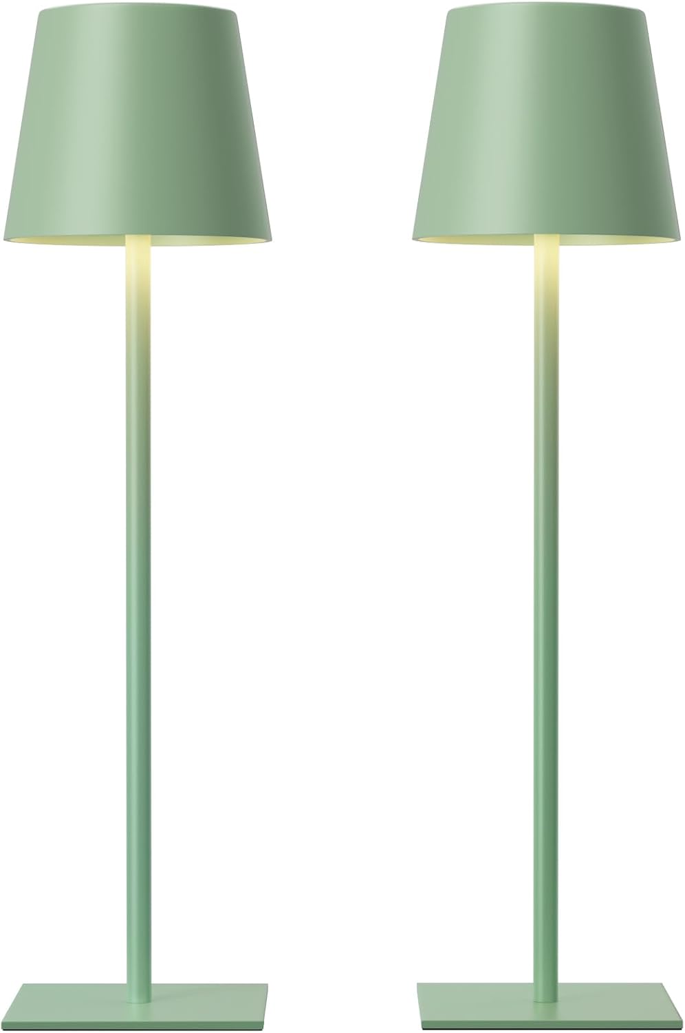 Kakanuo Green Cordless Rechargeable Table Lamp, 2 Pack Portable Desk Lamp with 5000mAh Battery, Touch Control Stepless Dimming, Wireless…
