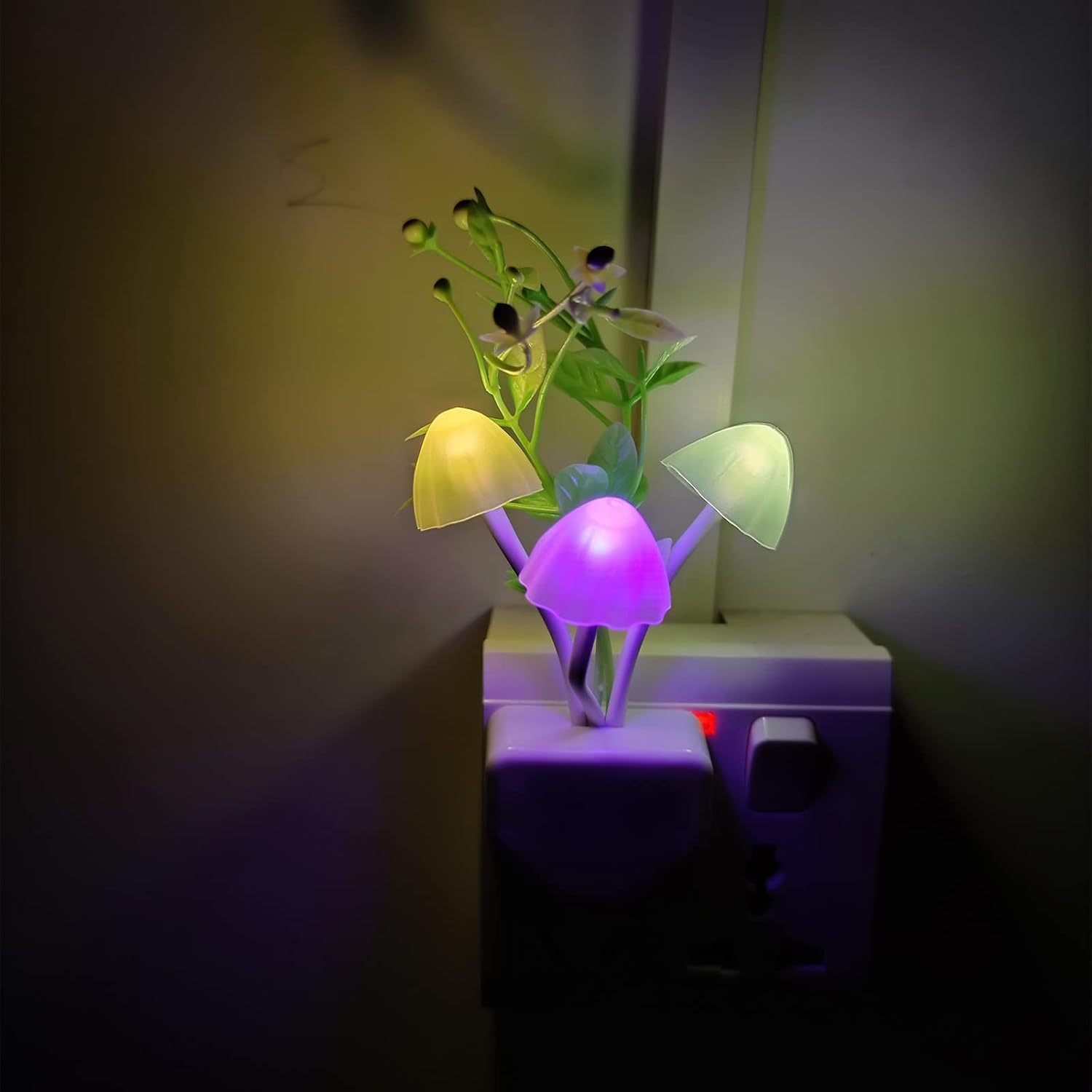 AUSAYE Sensor Led Night Light, Color Changing Plug-in LED Mushroom Light Dream Bed Lamp Cute NightLight Sweet Night Lights for Kids Adults