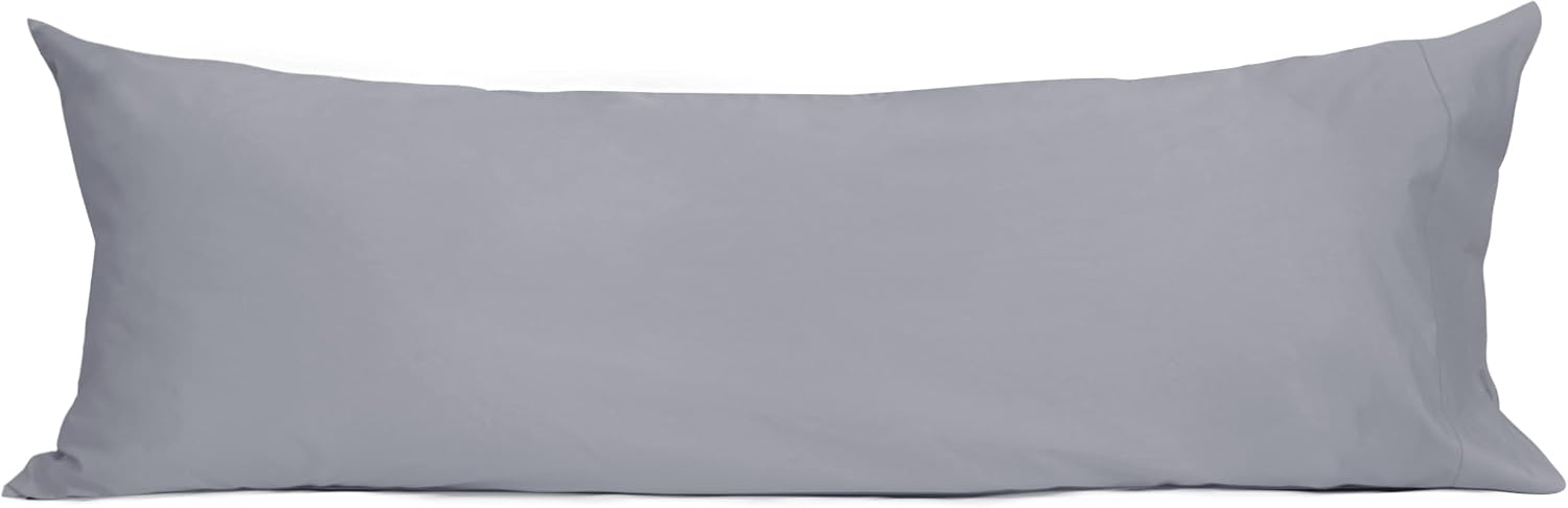 Sunflower Body Pillowcase 100% Cotton Long Pillow Cover/Case Envelope Closure 1 Pack, 20×54 inches Frost Gray, Soft and Breathable