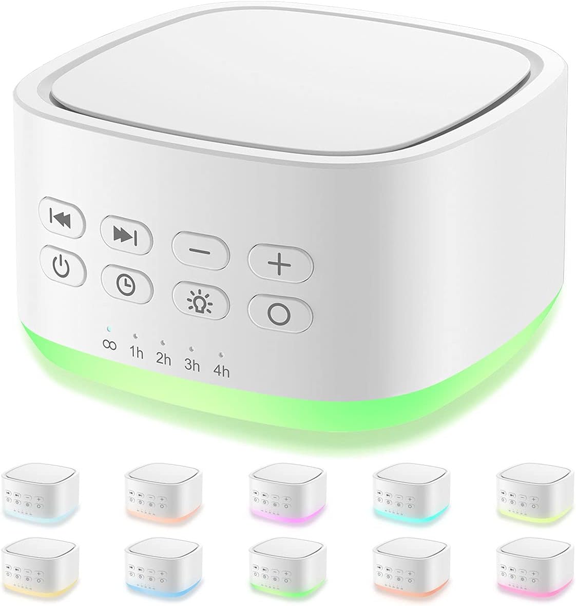 Magicteam White Noise Machine 10 Colors Lights and 25 Soothing Sounds Sleep Sound Machine with 5 Timers with Memory Feature Portable Sound…