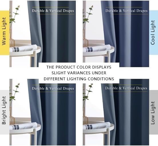 Nicetown Room Darkening Curtains 108 inch Length - Grommet Thermal Insulated Window Treatments Solid Panels for Living Room/Bedroom/Villa,…