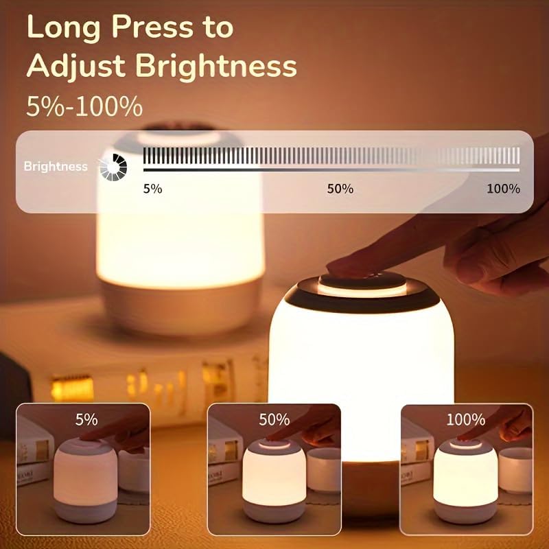 Touch Control Night Light, 3 Brightness Adjustable LED Bedside Lamp, Portable Table Lamp, Best Gift for Men Women Teens Kids Children…