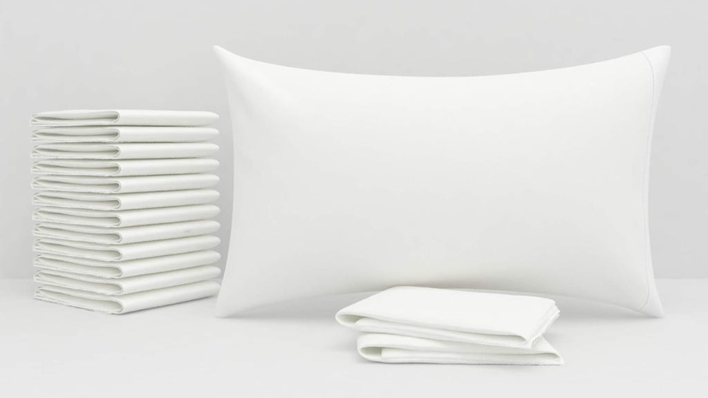 Aveesha 12 Pack Poly Cotton Pillow Cases - King Size White Pillowcases - 180 Thread Count Percale Weave Pillow Covers - Perfect for Home…