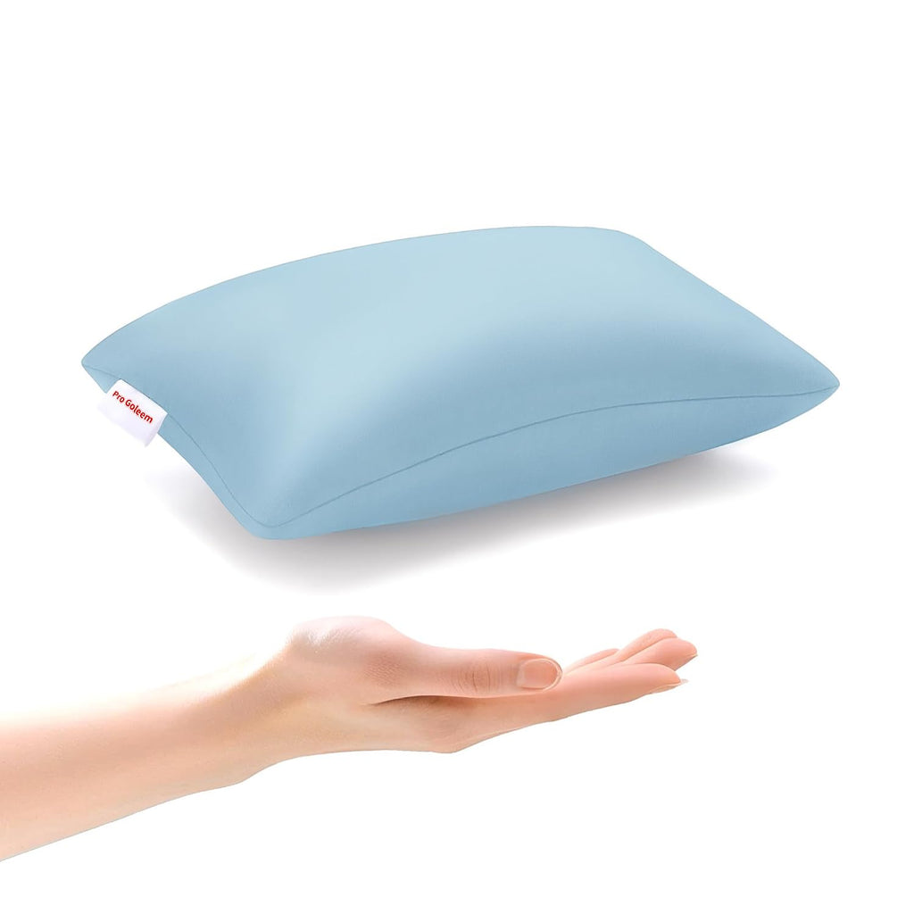 Pro Goleem Small Pillow 11"x7"x2.5" for Kids and Baby Sleeping with Name Tag Mini Tiny Pillow for Camping and Chair Car Air Nap Neck…