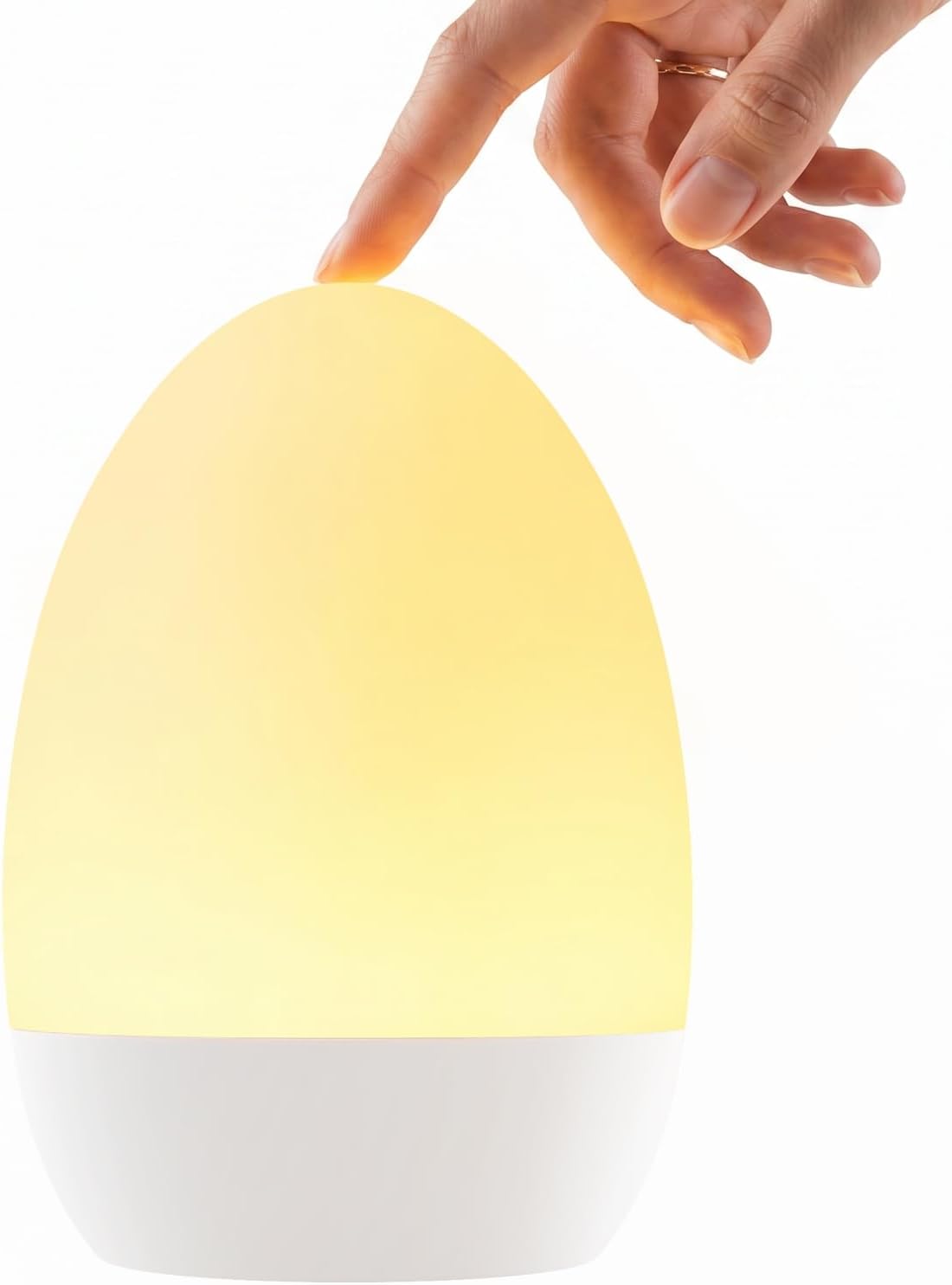 WelcometoFULNIX Egg Light for Nursery, Eye-Caring Touch Control Rechargeable Baby Night Light with 17 Color Modes, Dimmable Night Feeding E…
