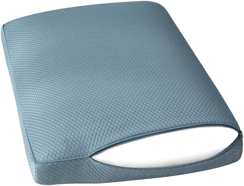 STONECREST Cooling Gusseted Pillow Protector for Memory Foam Pillow- 1 PC, Zipper Premium Gusset Pillow Encasement Covers(Blue, Standard)