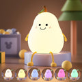 Led Cute Pear Night Light, Dimmable Nursery Lamps, Super Squishy Silicone USB Rechargeable Touch Control 7 Colors Night Lamp for Kids…