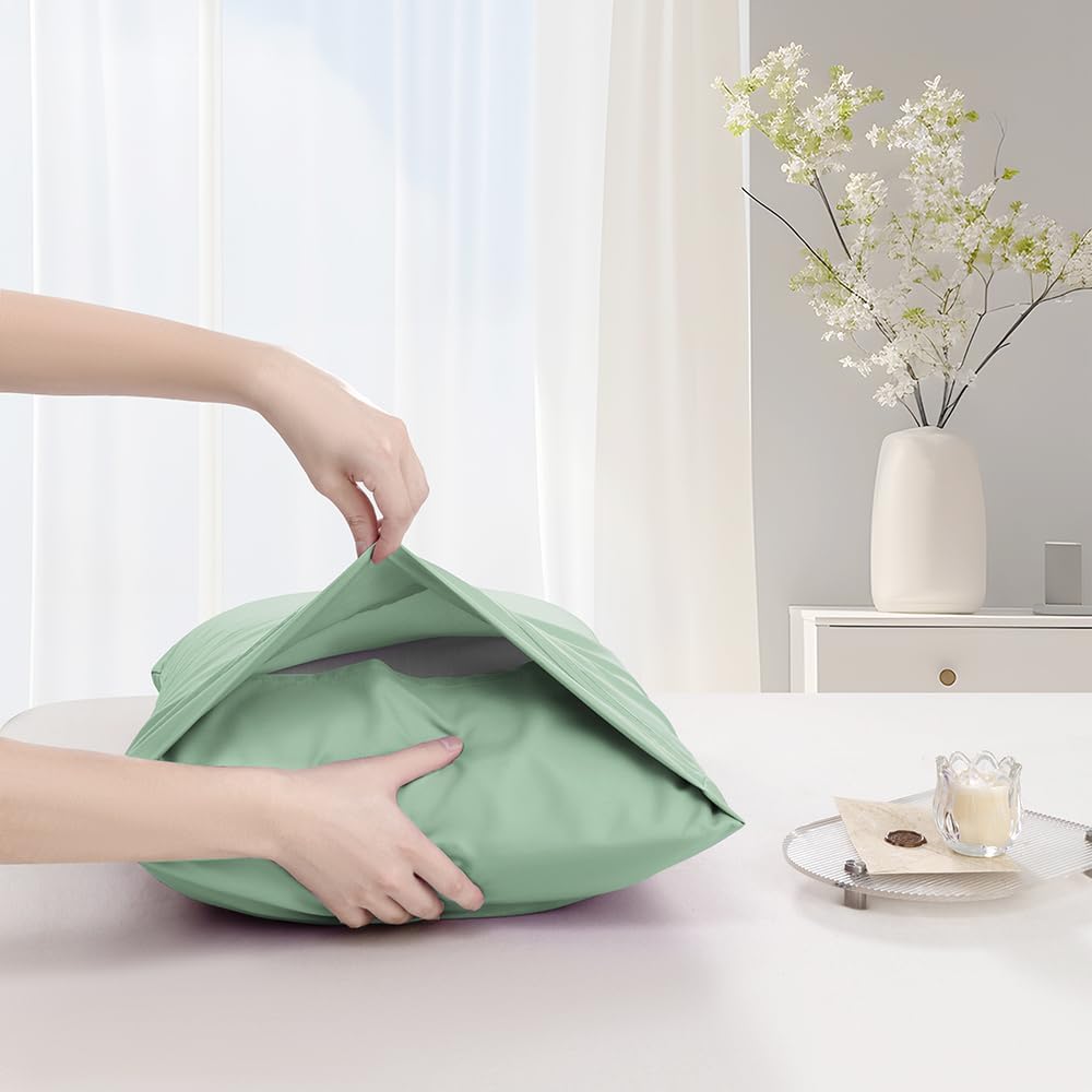 NookZuzu Body Pillowcase,1 Pack Queen Body Pillow Case,20"x54" Microfiber Long Pillowcase for Bed, Light Sage Green Body Pillow Case Cover, U…