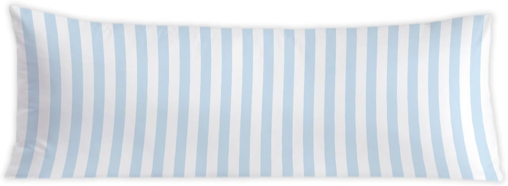 Light Blue Striped 20x54 Body Pillow Cover, Preppy Room Dorm Decor, Blue and White Line Coastal Decorative Long Body Pillow Cases for Bed…
