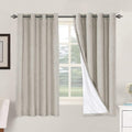H.VERSAILTEX Linen Blackout Curtains 63 Inches Long 100% Absolutely Blackout Thermal Insulated Textured Linen Look Curtain Draperies…