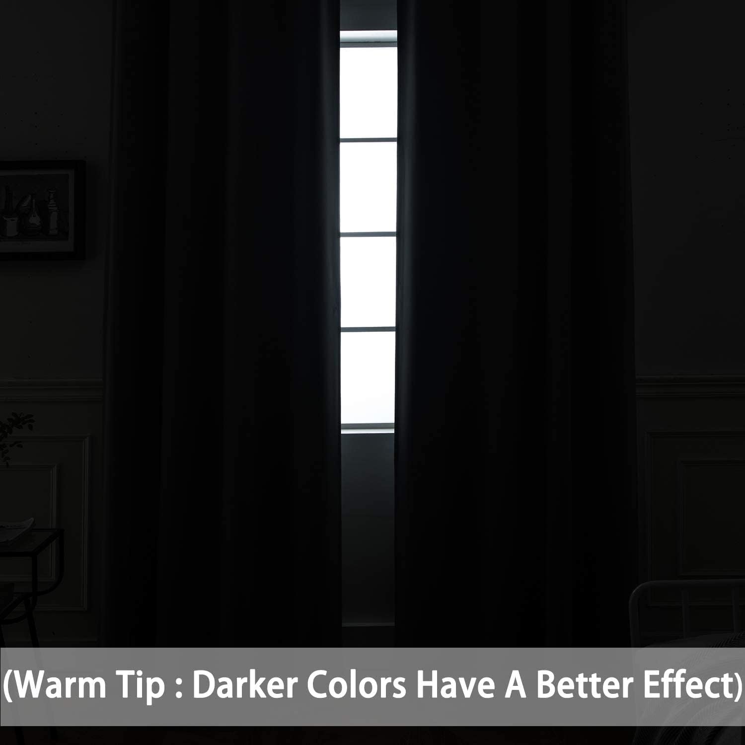 Yakamok Blackout Curtains Room Darkening Thermal Insulated Window Panels, Solid Grommet Top Drapes for Bedroom/Living Room(70Wx84L, Light…