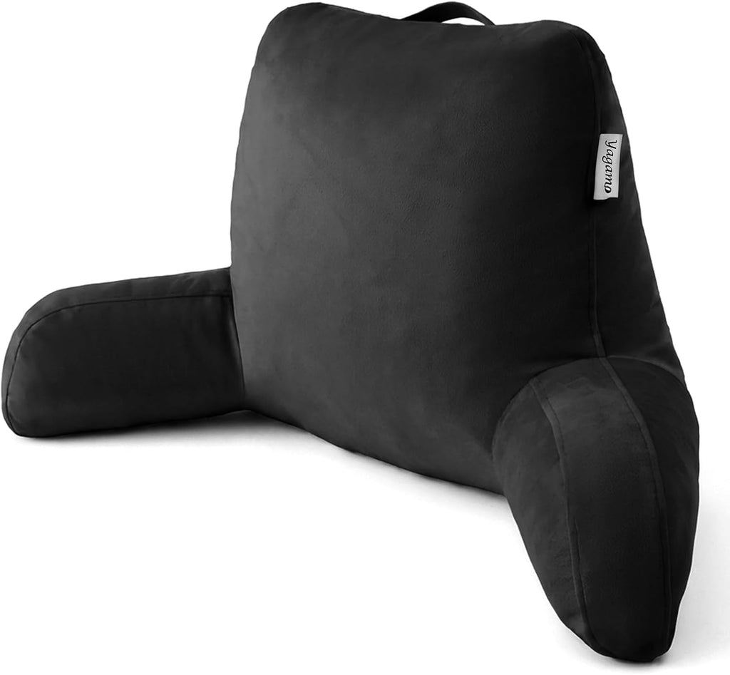 Reading Pillow for Bed Sitting Up, Adults and Teens Backrest with Arms, Velvet Back Support Pillow for Sitting on Sofa, Couch with…