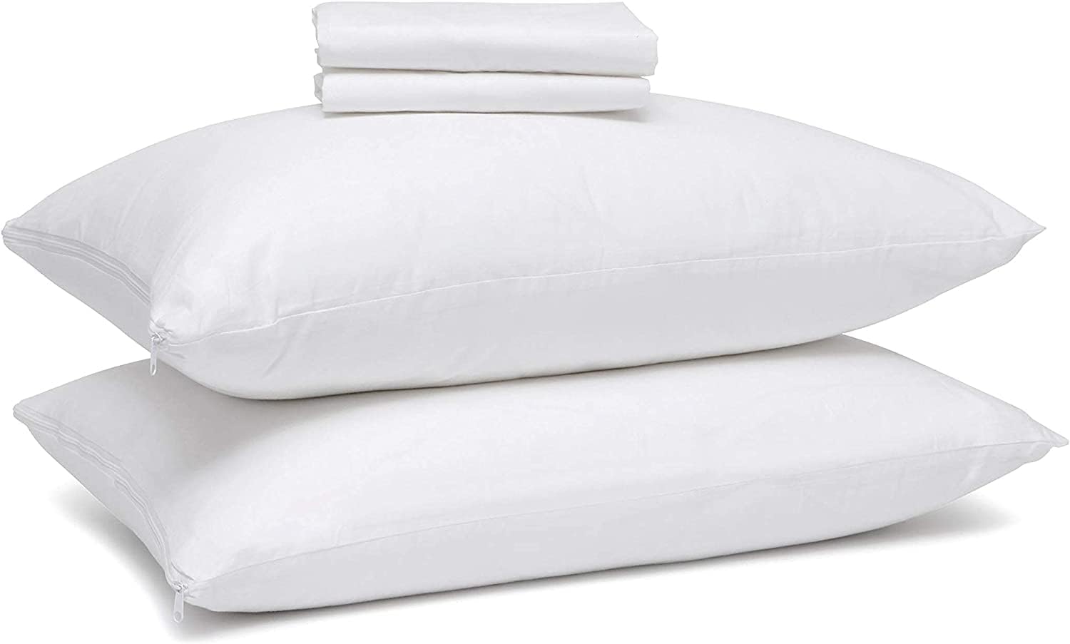Micropuff King Size Pillow Protectors with Zipper - 2 Pack - Soft and Breatheable Pillow Cover. Pillowcase Protects Against Stains…