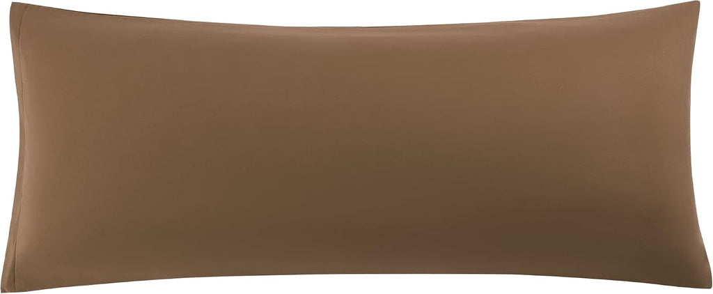 uxcell Soft Microfiber Body Pillow Cover with Zipper Closure, Long Pillow Cases for Body Pillows Weave for 90 GSM Polyester, Brown Body (20…