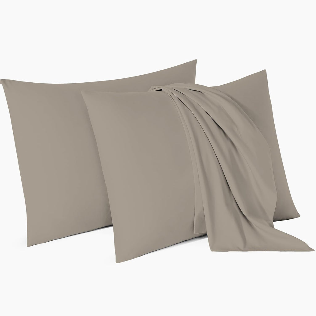 Micropuff King Size Pillow Cases, Open End - 2 Pack - Soft and Breathable Hypoallergenic Pillow Cover. Pillowcase Protects Against…