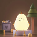 Happybag Cute Silicone Night Light for Kids, Dimmable Nursery Pear Lamps, Kawaii Room Decor Fruit Night Light Bedside Lamp for Baby and Toddl…