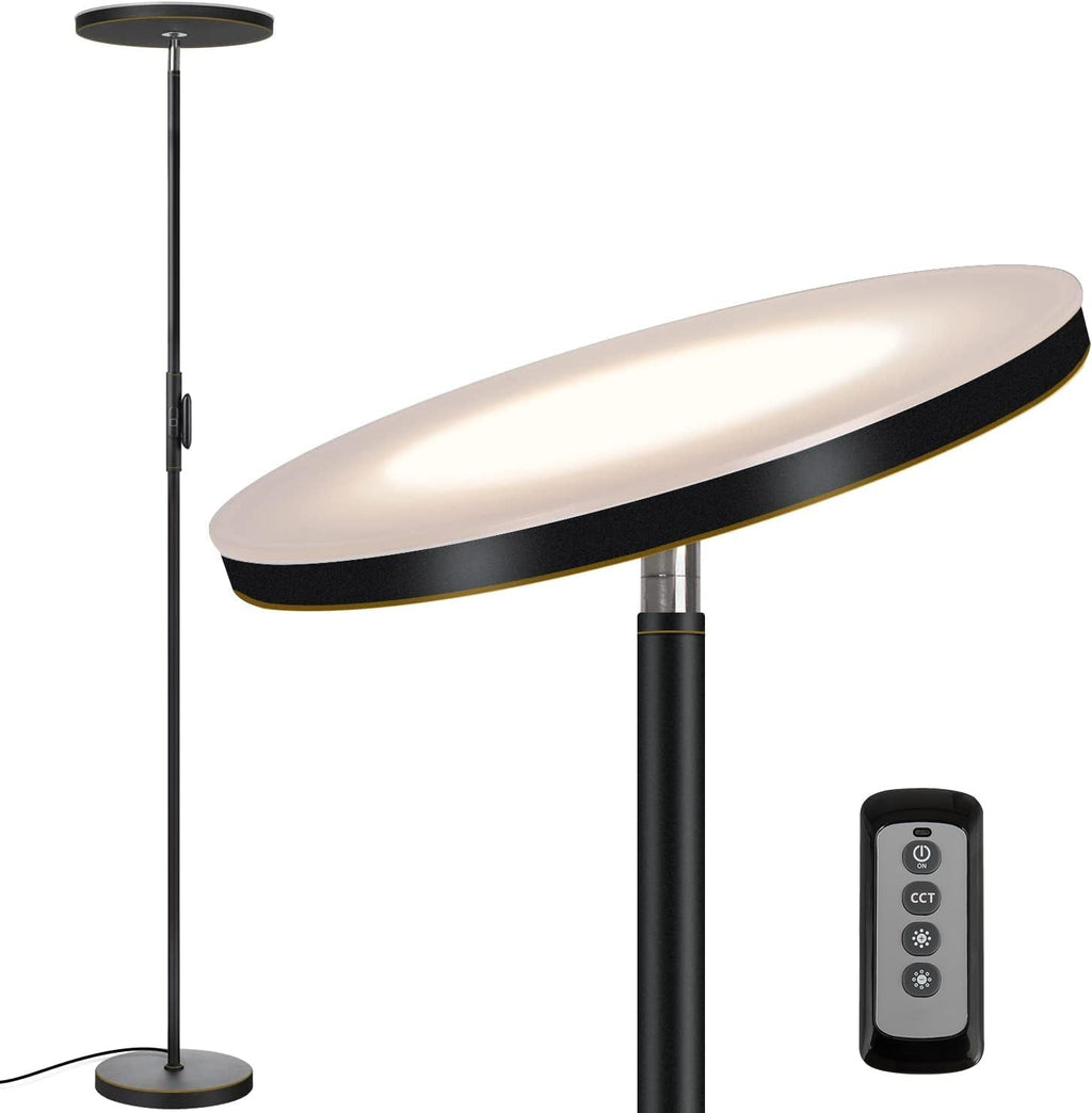 JOOFO Floor Lamp,30W/2400LM Sky LED Modern Torchiere 3 Color Temperatures Super Bright Floor Lamps-Tall Standing Pole Light with Remote &…