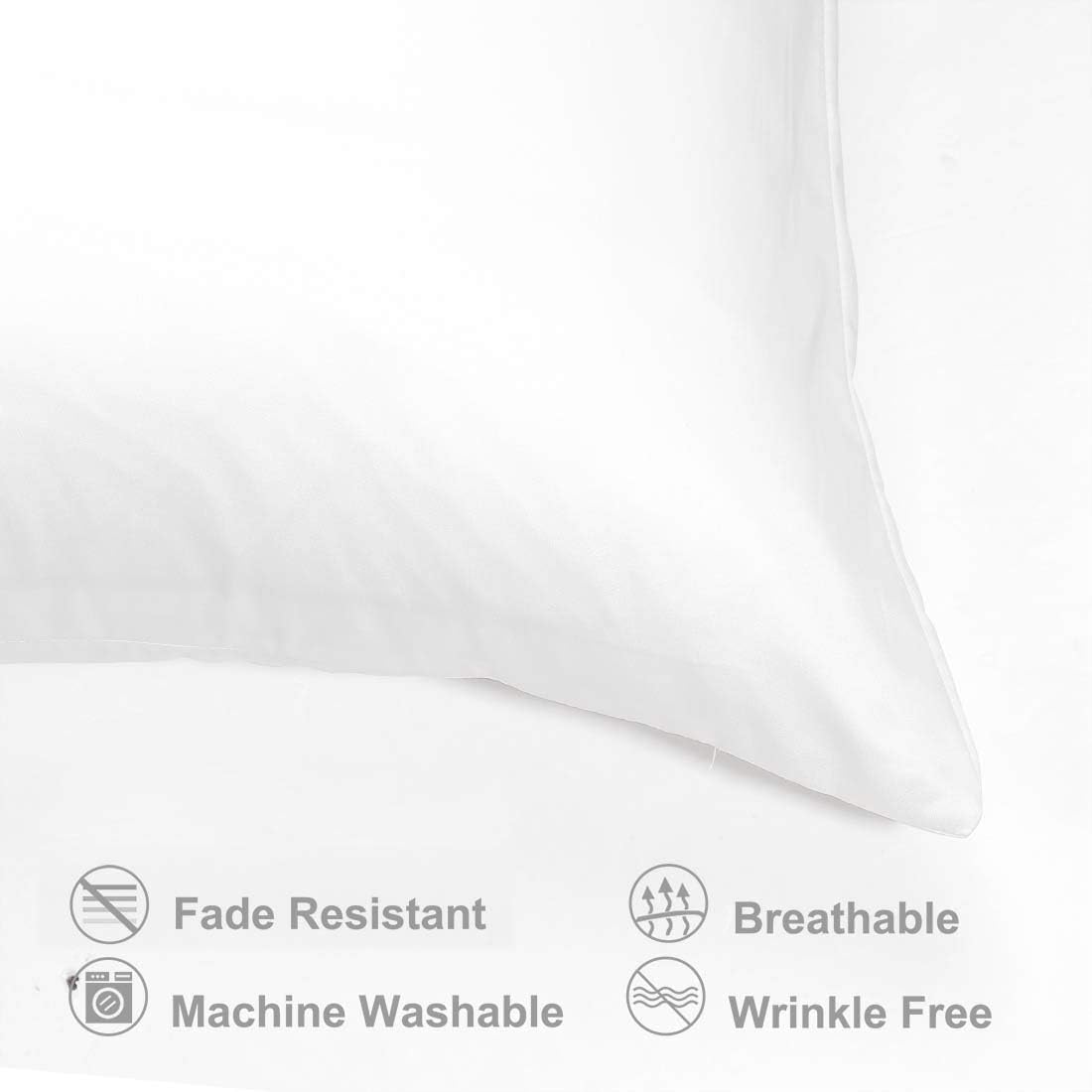 uxcell Travel Satin Pillowcase with Zipper, Super Soft and Luxury, Silky Pillow Cases Covers Set of 2, 14"x20", Snow White
