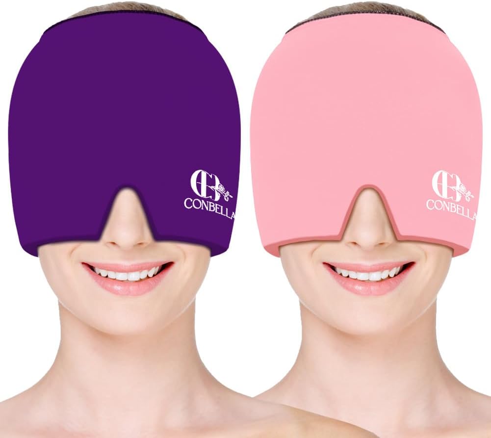 Conbella Migraine Relief Cap, Soothing Headache Ice Face Mask Products, Hot and Cold relaxation, Migraine Headache Relief Cap for…