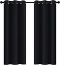 Yakamok 72 Inch Long Blackout Curtains for Bedroom, Thermal Insulated Room Darkening Black Curtains, Light Blocking Blackout Drapes for…