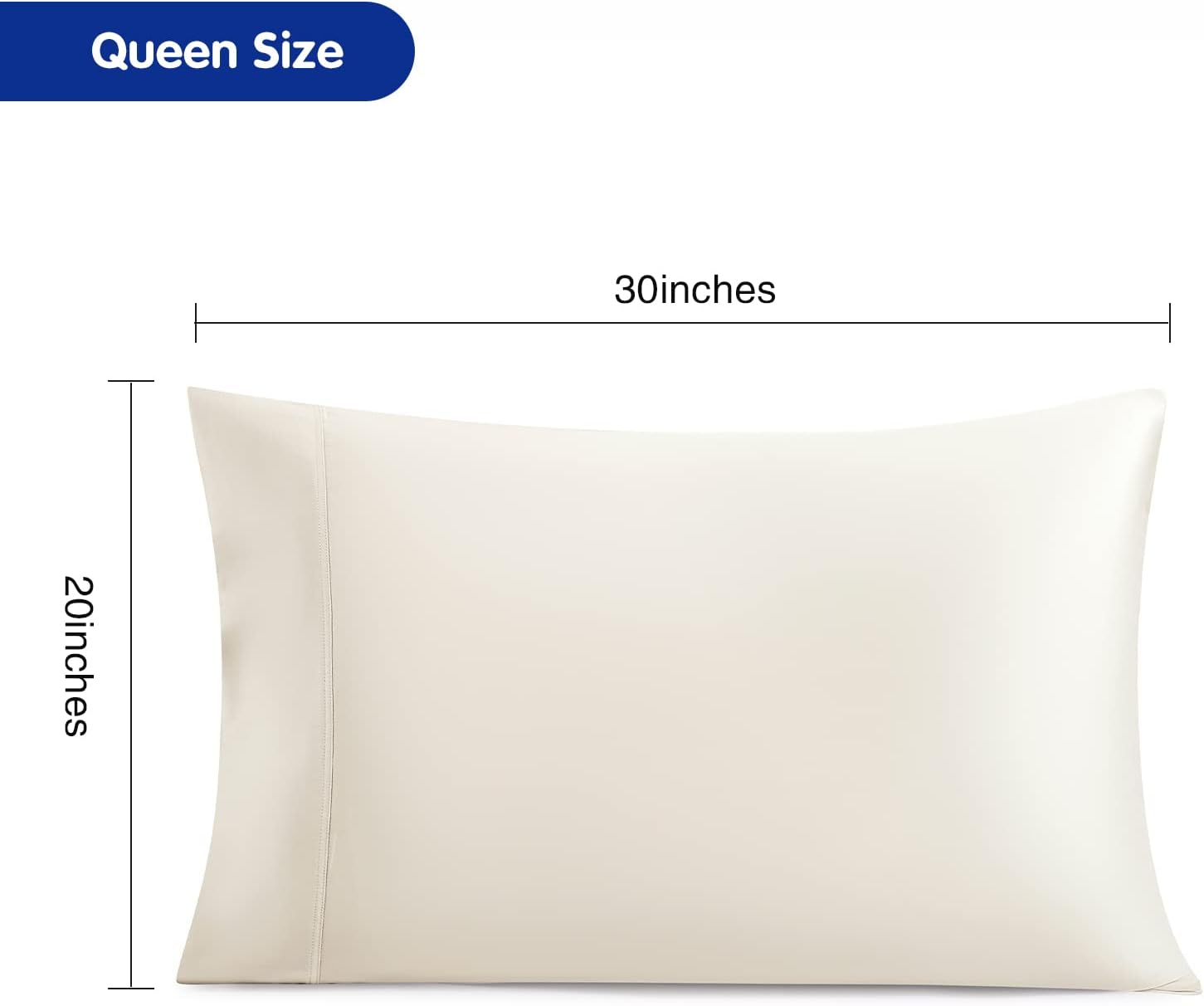 Stnomyhome Eucalyptus Tencel Cooling Pillowcase 2 Pack Queen Cream | Moisture Wicking for Night Sweats | 3X Faster Drying | Oeko-TEX Certif…