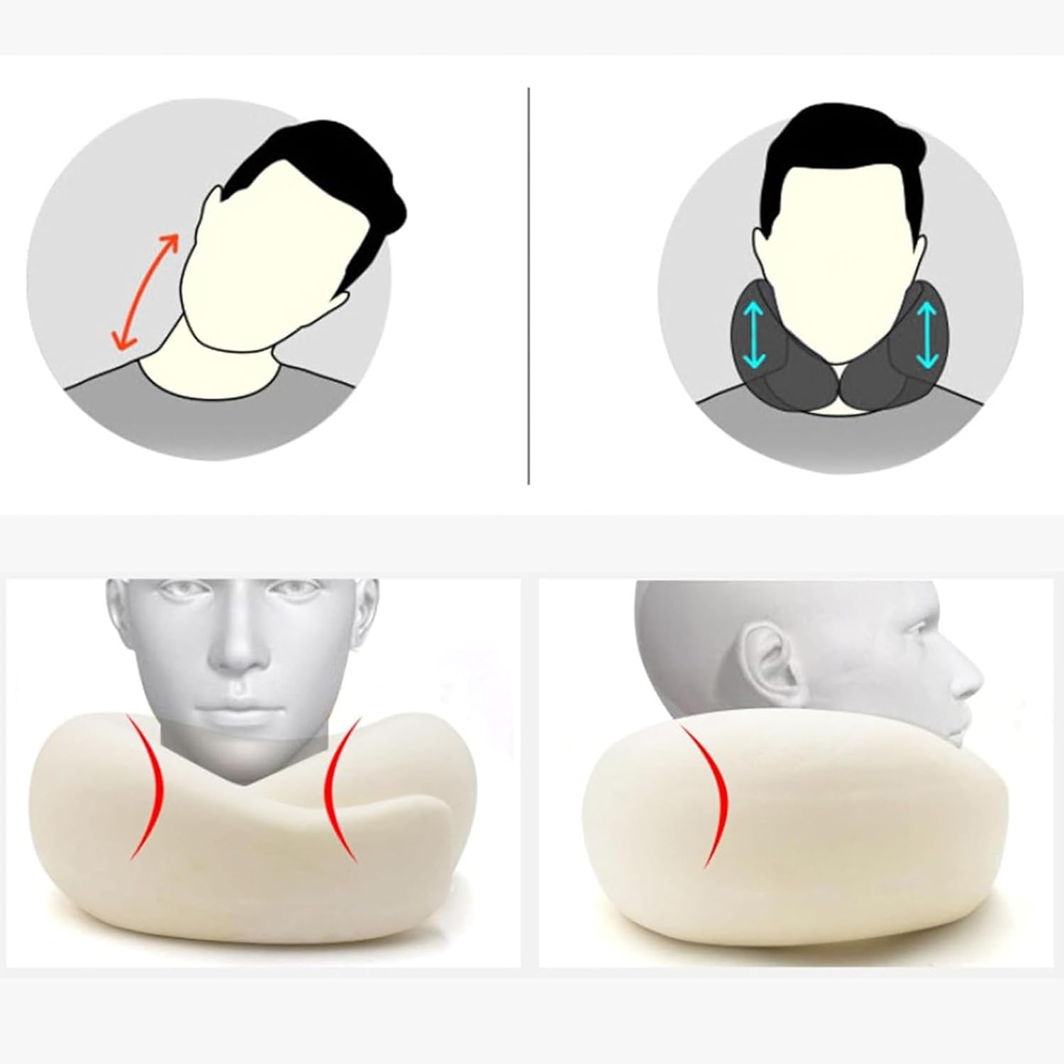 Generic Travel Neck Pillows for Airplanes 2026 Travel Pillow Neck Travel Pillow Memory Foam Airplane Pillow for Offices and Cars(Dar…