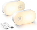 Lyridz Rechargeable Battery Night Light with Motion Sensor, Portable Mini Warm White LED Stick-on Closet Light, Adjustable Brightness for B…