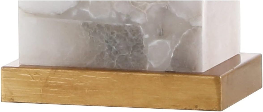 JONATHAN Y 27.5" White/Gold Modern Alabaster Rectangular Table Lamp with Night Light Contemporary Coastal Bedside Lamp for Bedroom with…