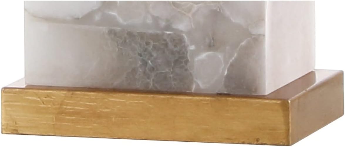 JONATHAN Y 27.5" White/Gold Modern Alabaster Rectangular Table Lamp with Night Light Contemporary Coastal Bedside Lamp for Bedroom with…