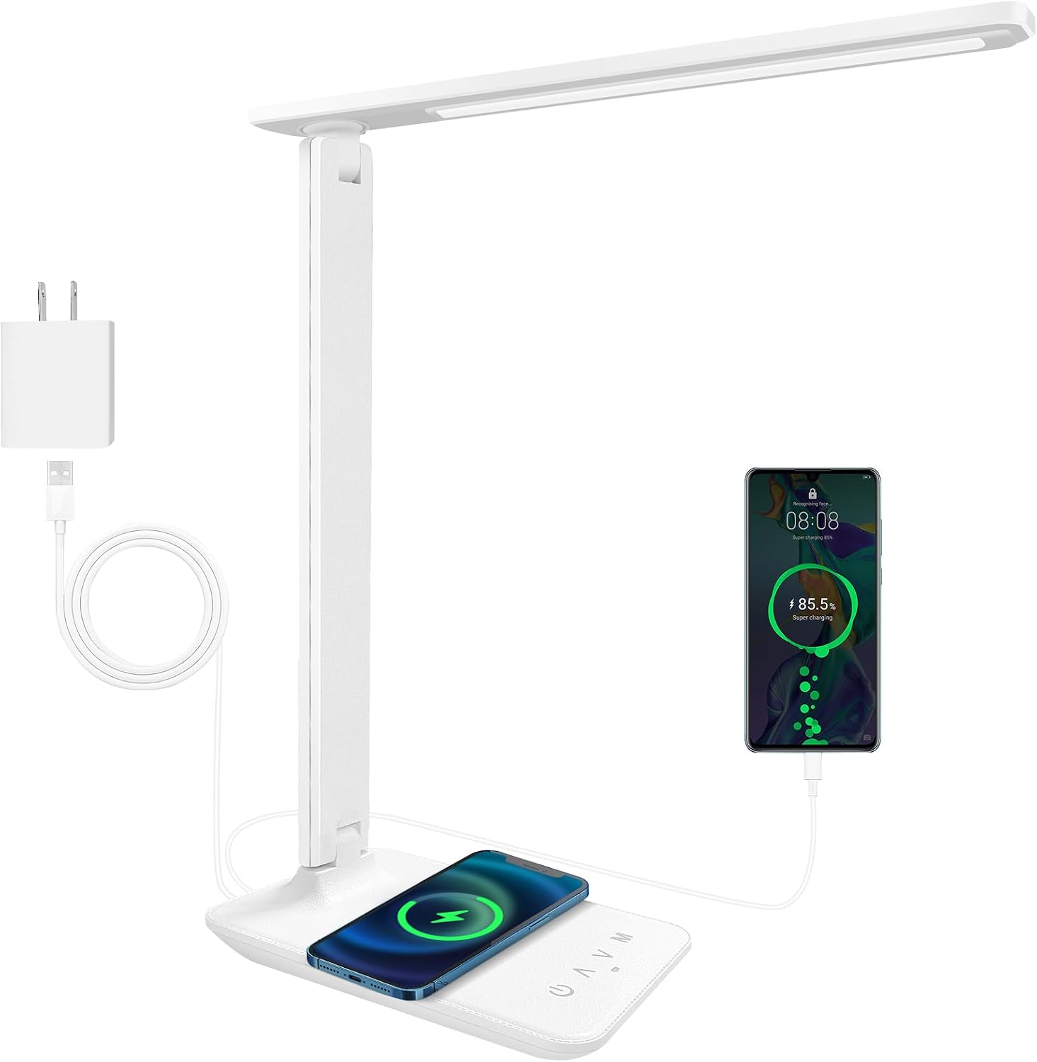 LED Desk Lamp Dimmable Table Lamp with USB Charging Port, 5 Lighting Modes, Sensitive Control, Foldable Portable Desk Light for Home…