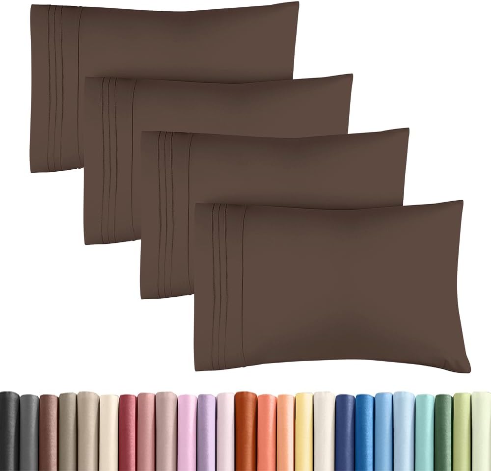 Standard Pillow Cases Set of 4 - Ultra Soft Hotel Quality Pillowcase Covers - Comfy Cozy Bedding for Women, Men, Kids & Teens - Machine…